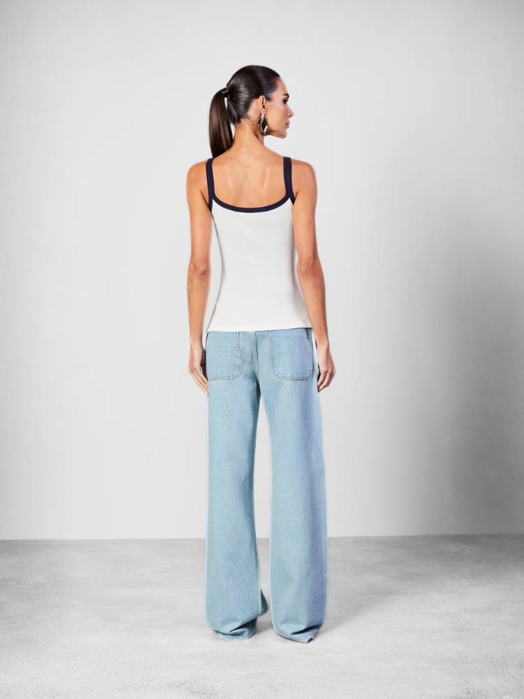 Calça Jeans Reta com Termocolante