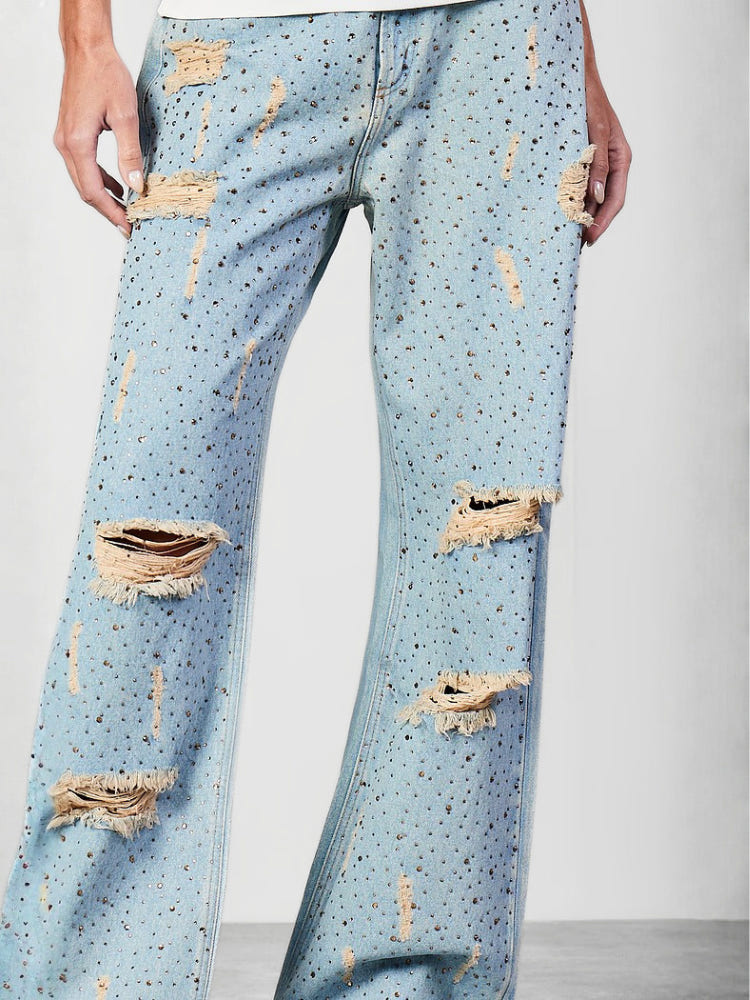 Calça Jeans Reta com Termocolante